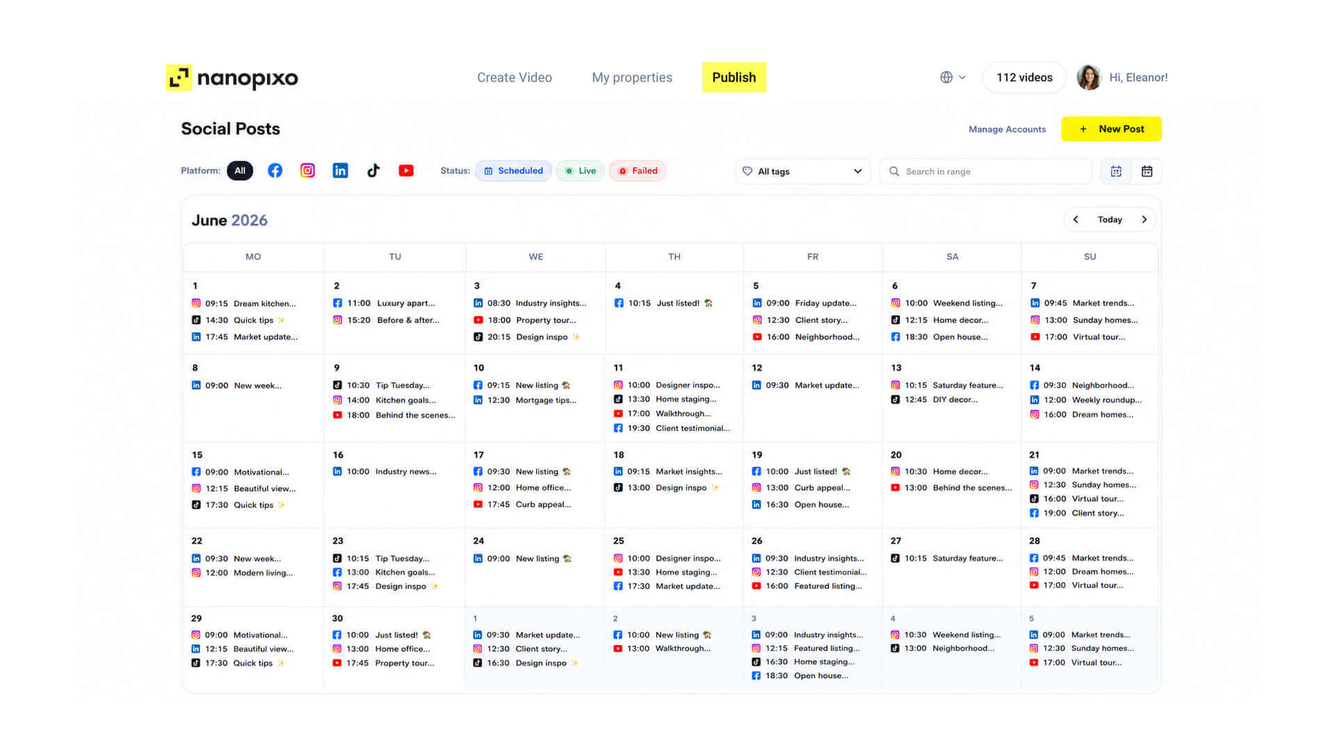 Schedule a week of content in one sitting screenshot