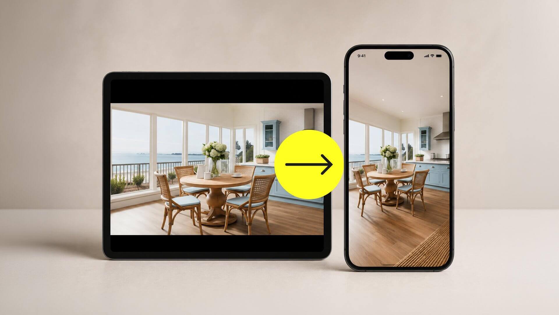 Landscape rooms reinterpreted for vertical, not cropped, not stretched screenshot